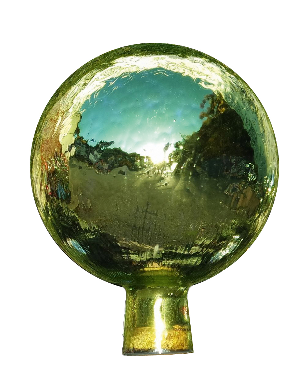Rosenkugel 15 cm, "Limonengrün", Glas, verspiegelt Rosenkugel 15 cm, "Limonengrün", Glas, verspiegelt