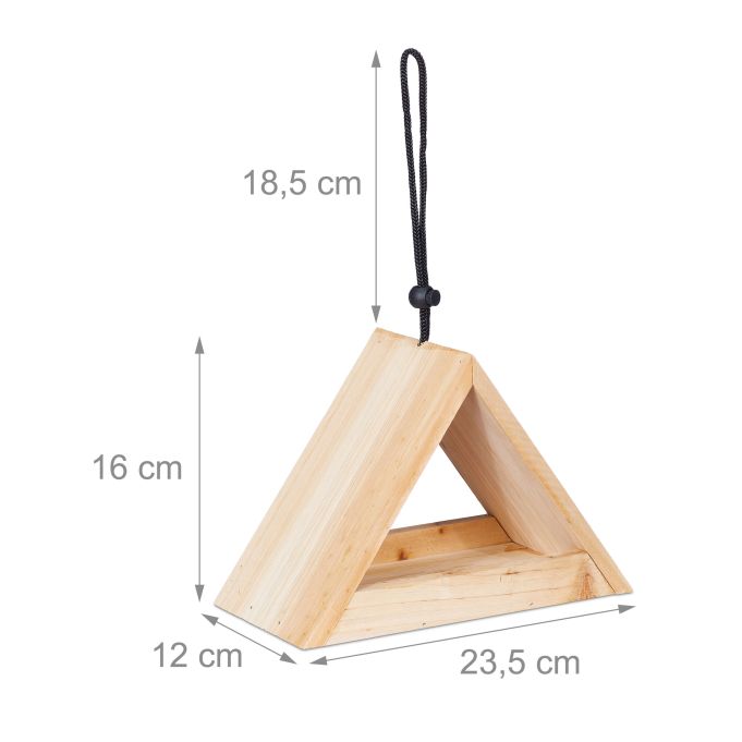 Vogelfutterhaus zum Hängen, dreieckig, Holz