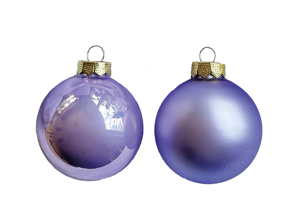 Christbaumschmuck, Kugel-Set 30 Stk., Violett Pastell, Glas