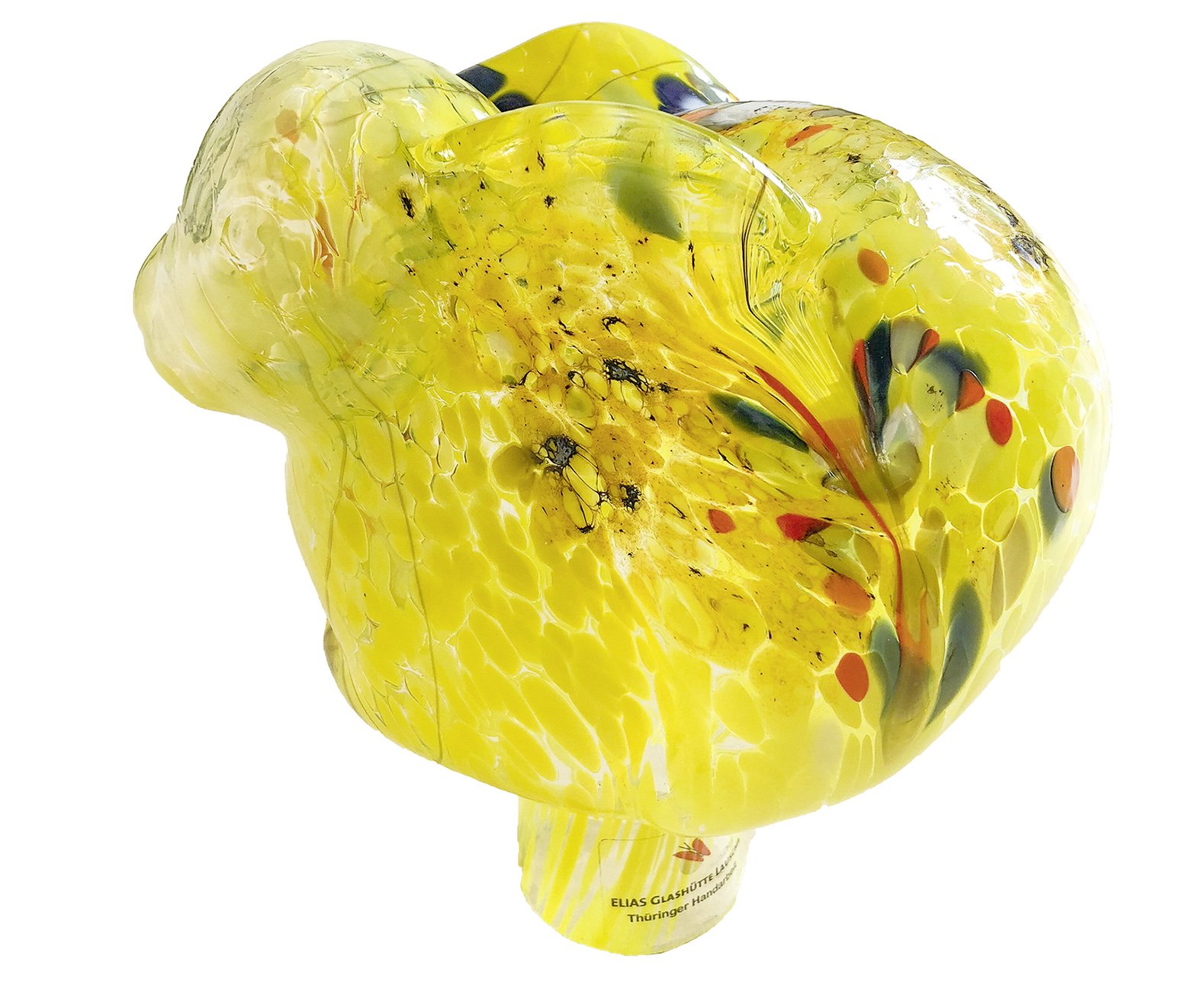 Rosenkugel 19 cm, "Dürer-Hase Gelb", Glas