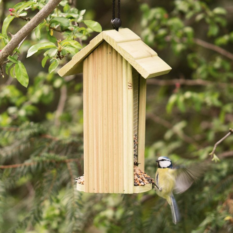 Vogelfutterspender zum Hängen, Holz Vogelfutterspender zum Hängen, Holz
