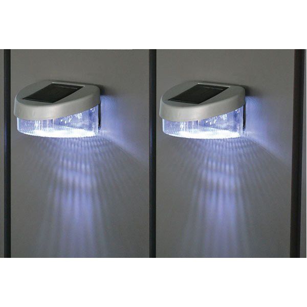 2er-Set Solarlicht für Zaun und Wand
