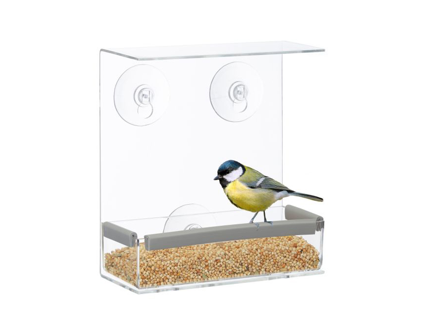 Vogelfutterhaus fürs Fenster, rechteckig Vogelfutterhaus fürs Fenster, rechteckig