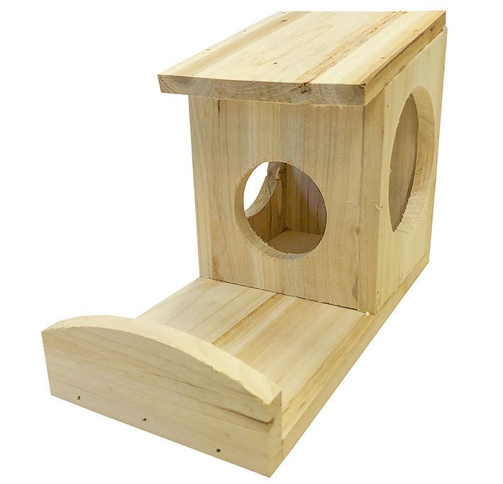 Eichhörnchen-Futterhaus, Holz, natur Eichhörnchen-Futterhaus, Holz, natur