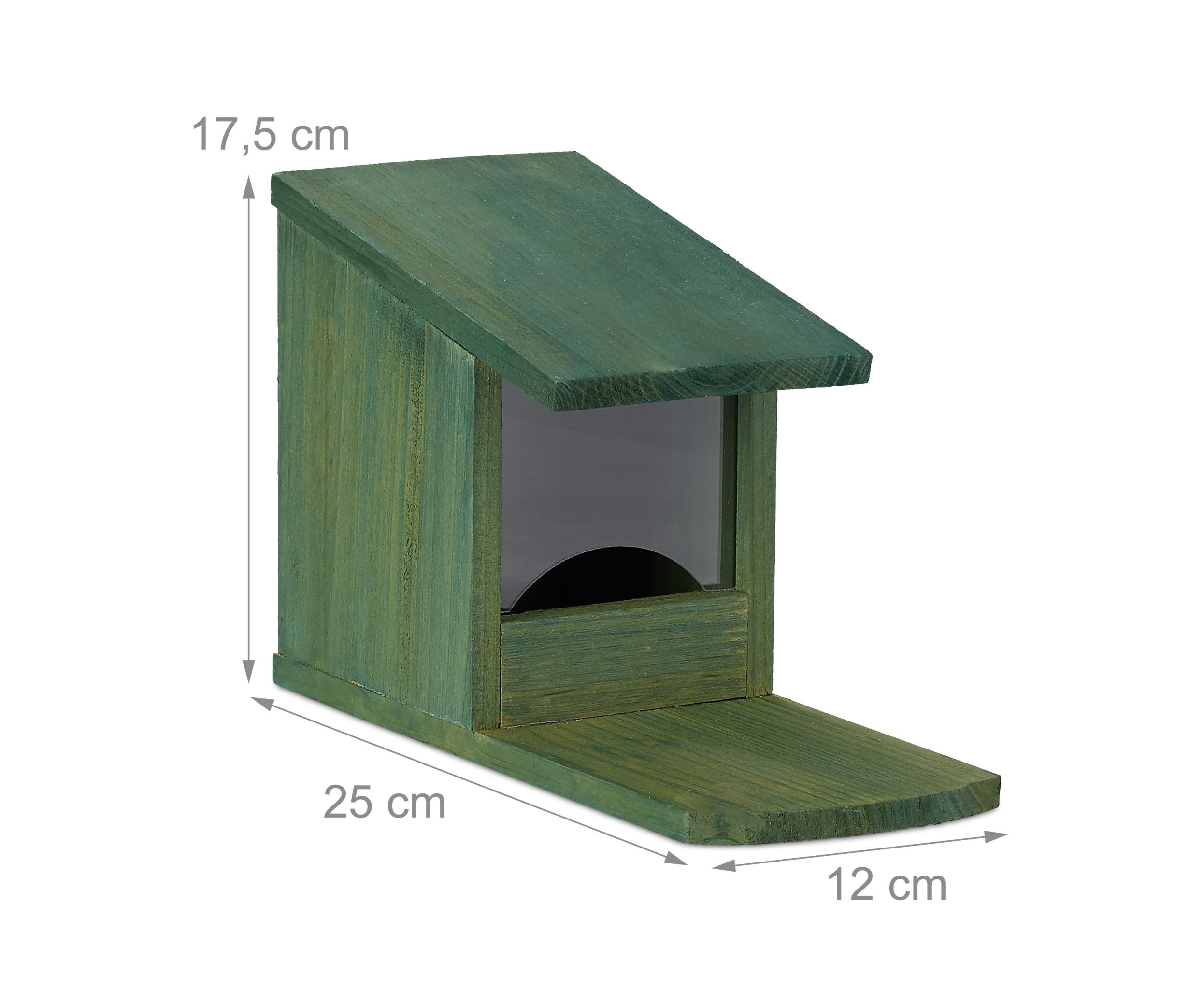 Eichhörnchen-Futterhaus, Holz, grün