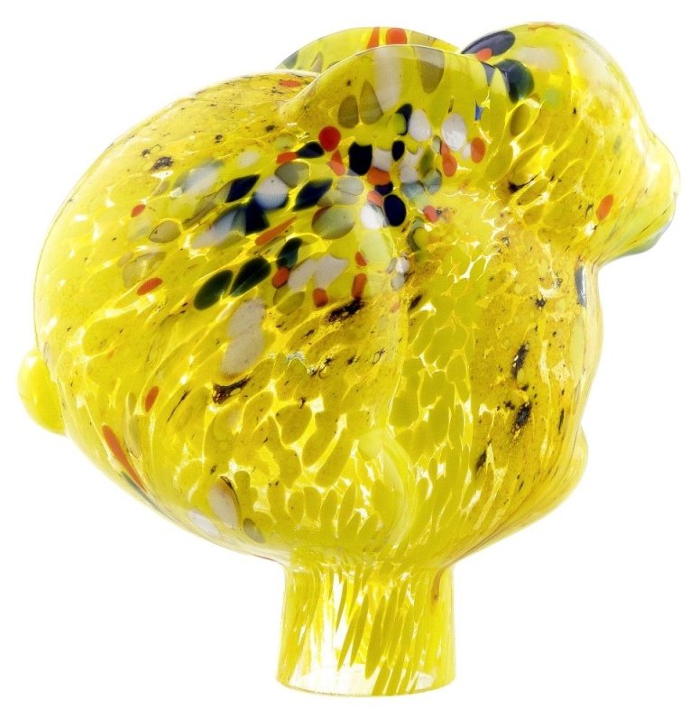 Rosenkugel 19 cm, "Dürer-Hase Gelb", Glas Rosenkugel 19 cm, "Dürer-Hase Gelb", Glas