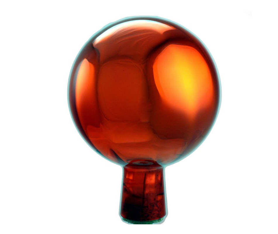 Rosenkugel 12 cm, "Orange", Glas, verspiegelt