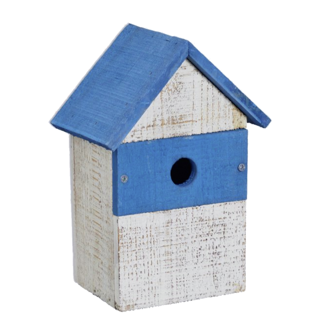 Vogelnistkasten, weiß-blau Vogelnistkasten, weiß-blau