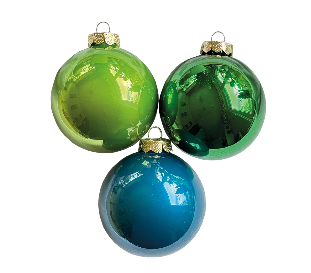 Christbaumschmuck, Kugel-Set 12 Stk., grün-blau, Glas Christbaumschmuck, Kugel-Set 12 Stk., grün-blau, Glas