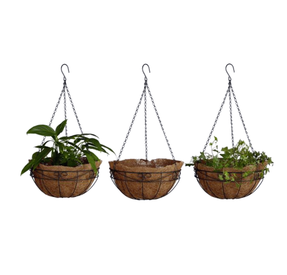 Blumenampel "Antik", mit Kokosmatte
