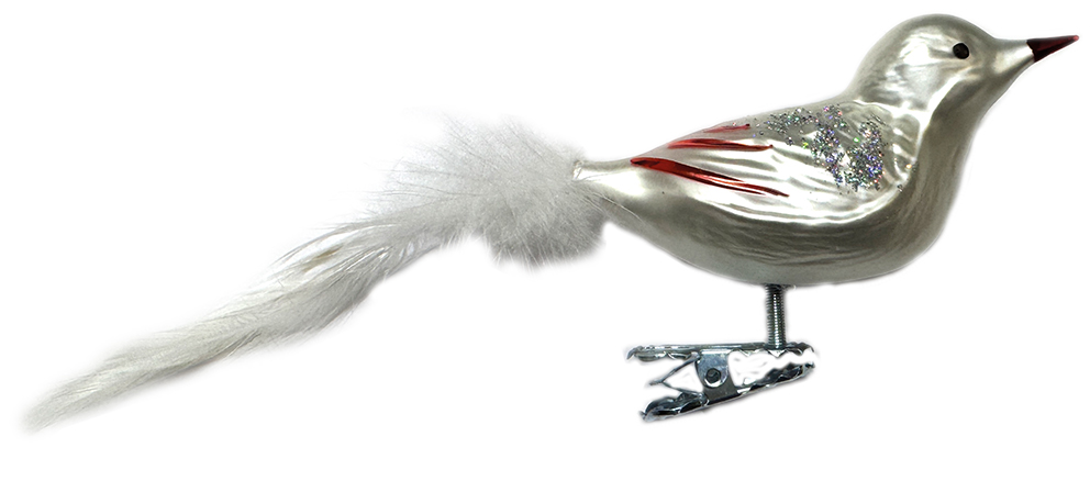 Glasvogel "Silber", Deko