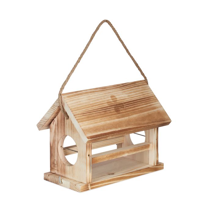 Vogelfutterhaus zum Hängen, mit Apfelspieß