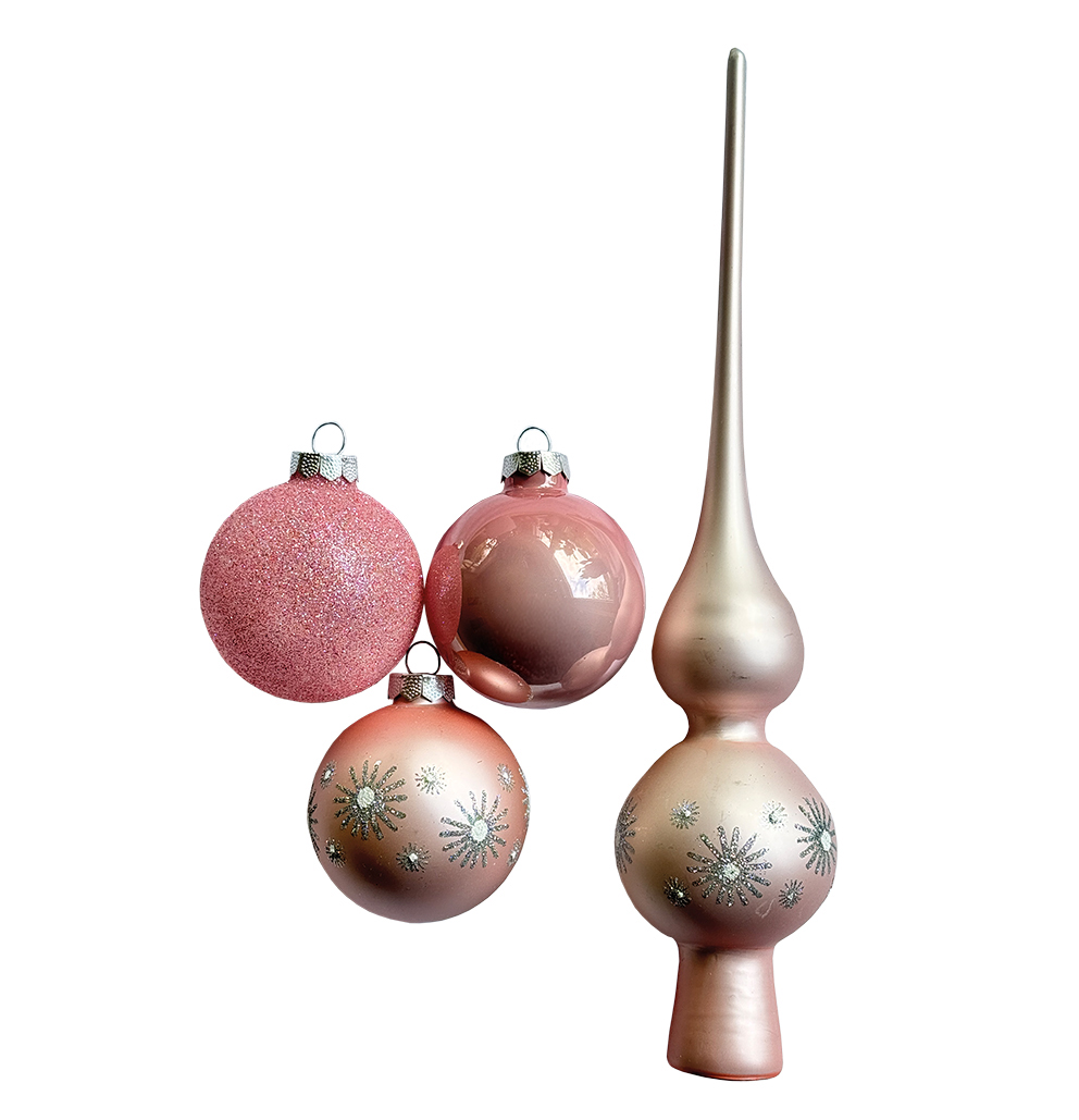 Christbaumschmuck, Kugel-Set 19 Stk., Rosa Pastell, Glas Christbaumschmuck, Kugel-Set 19 Stk., Rosa Pastell, Glas