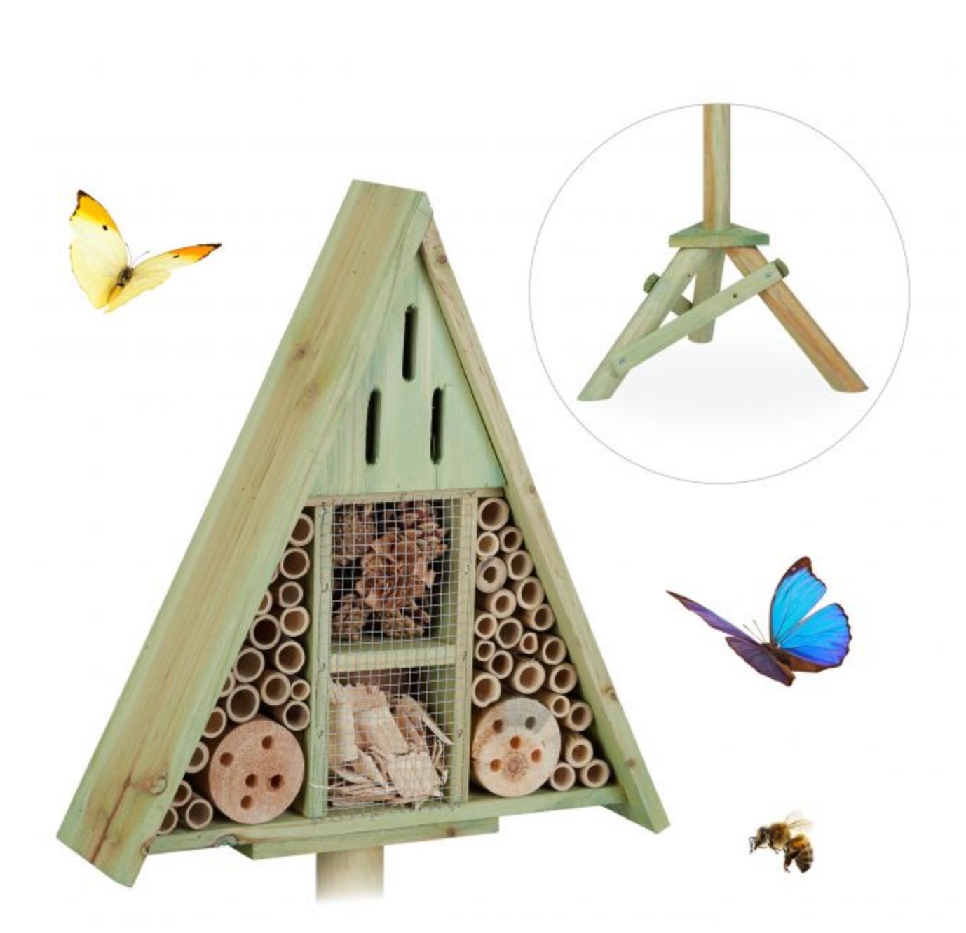 Insektenhotel "Dreieck", mit Ständer