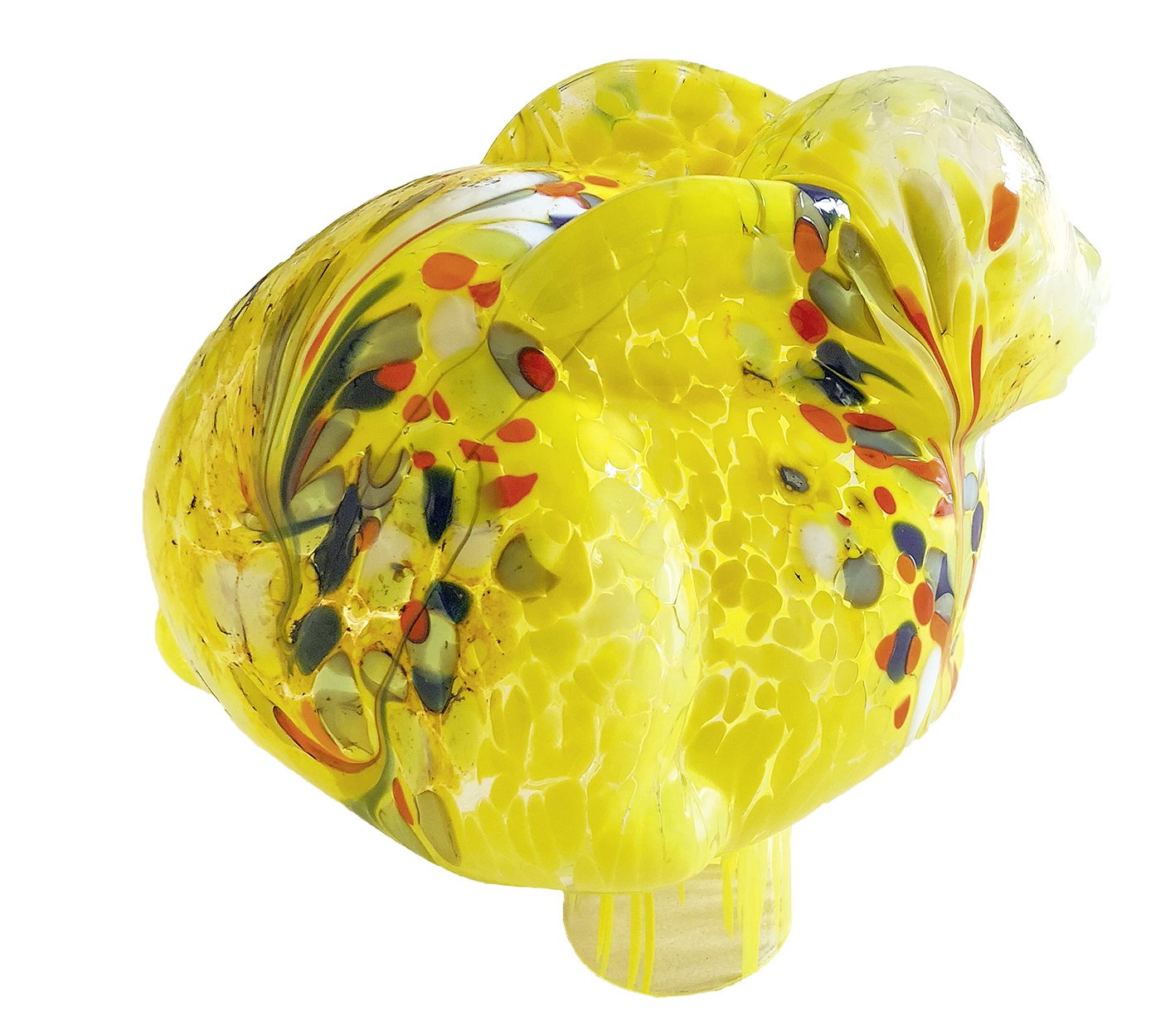 Rosenkugel 19 cm, "Dürer-Hase Gelb", Glas Rosenkugel 19 cm, "Dürer-Hase Gelb", Glas